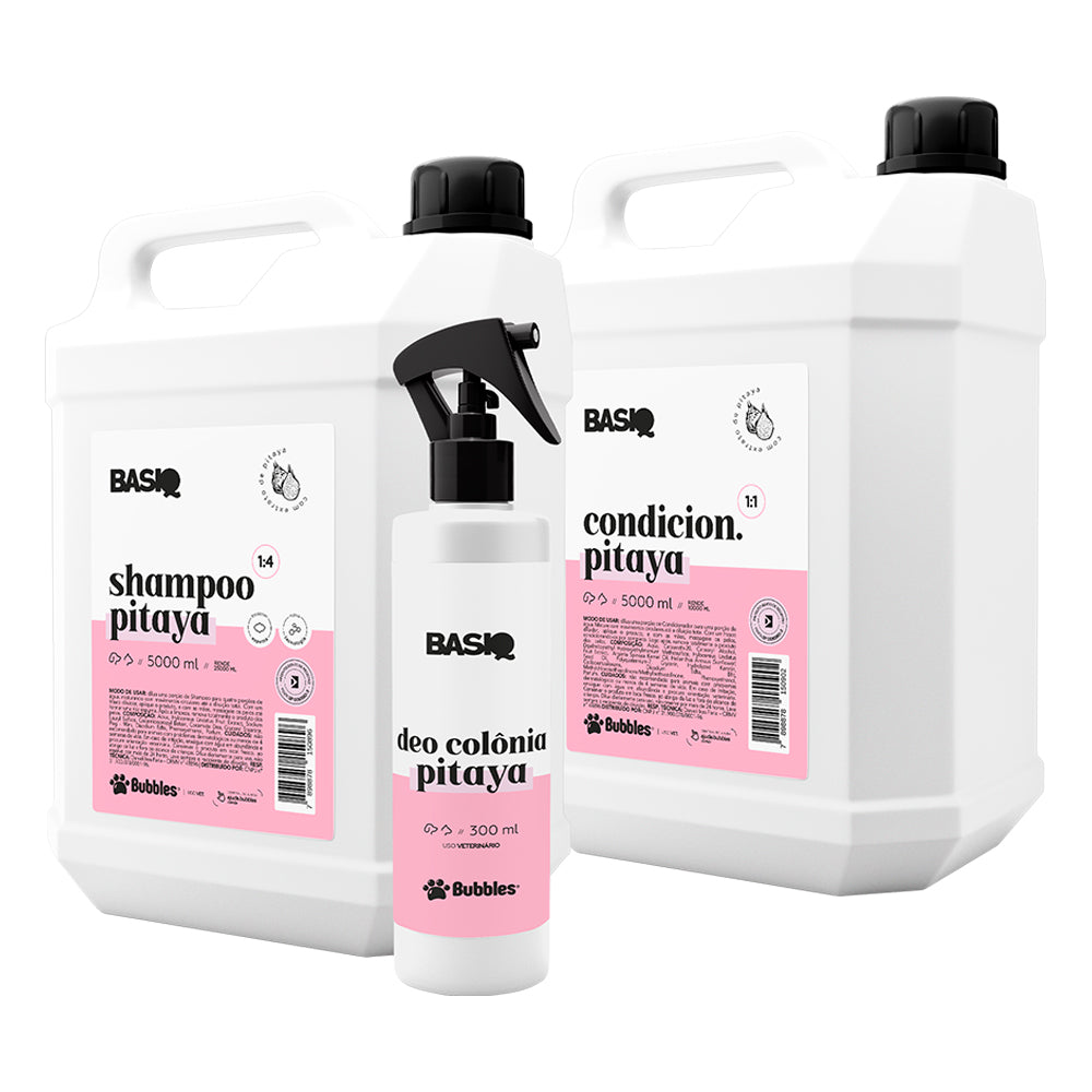 Shampoo + Cond 5l + Colônia Pet Pitaya Basiq Bubbles 300ml
