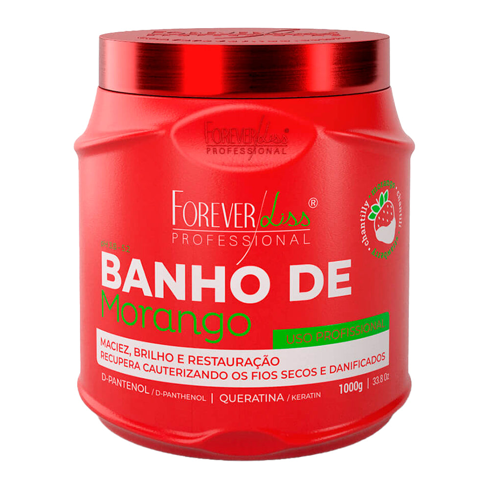 Banho De Morango E Banho De Verniz Forever Liss 1kg