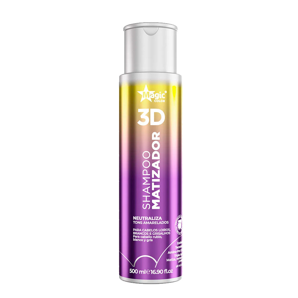 Kit Magic Color Shampoo 500ml + Matizador 3d Ice Blond 500ml