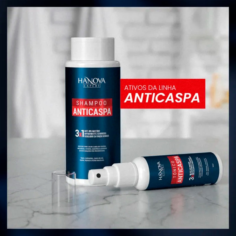 Kit Shampoo 300ml + Tônico Anticaspa Hanova Expert 50ml