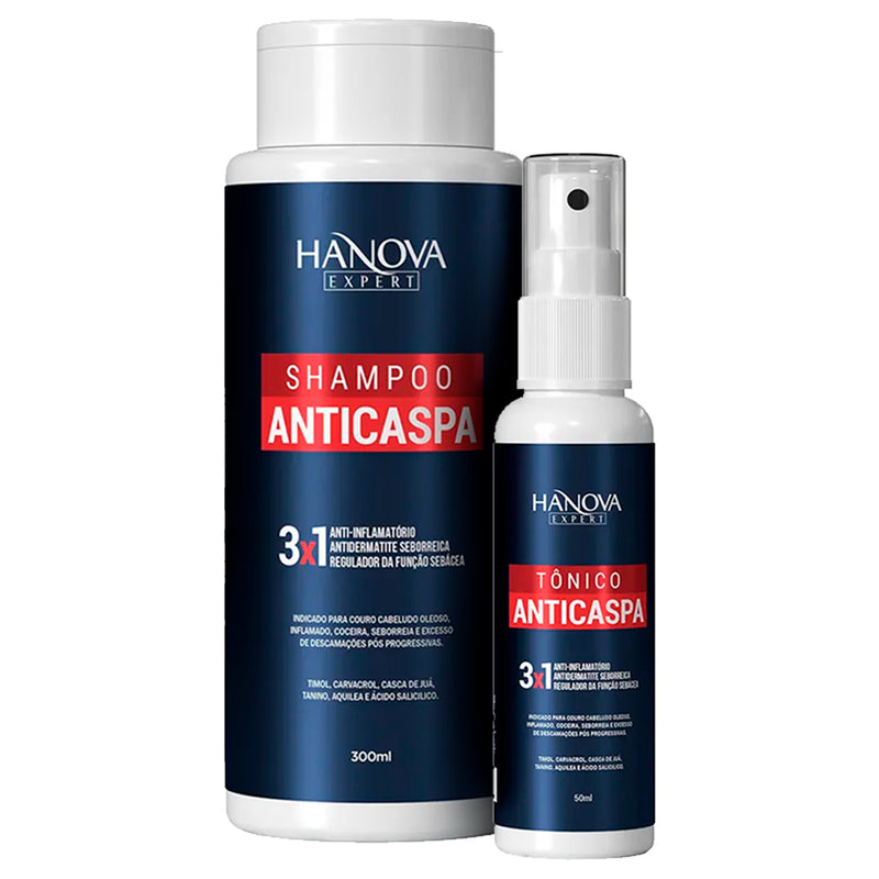 Kit Shampoo 300ml + Tônico Anticaspa Hanova Expert 50ml