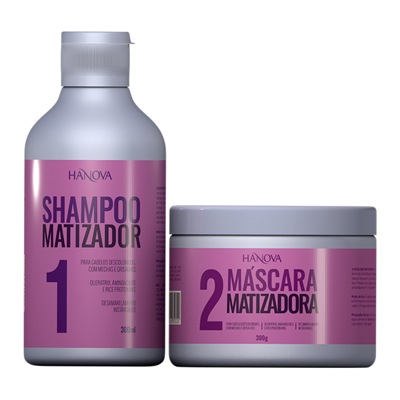 Kit Shampoo 300ml + Máscara Matizador Hanova 300g