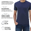 Camiseta Básica Slim Fit Gola Redonda Azul M Ogochi