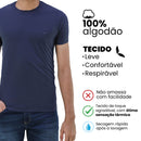 Camiseta Básica Slim Fit Gola Redonda Azul M Ogochi
