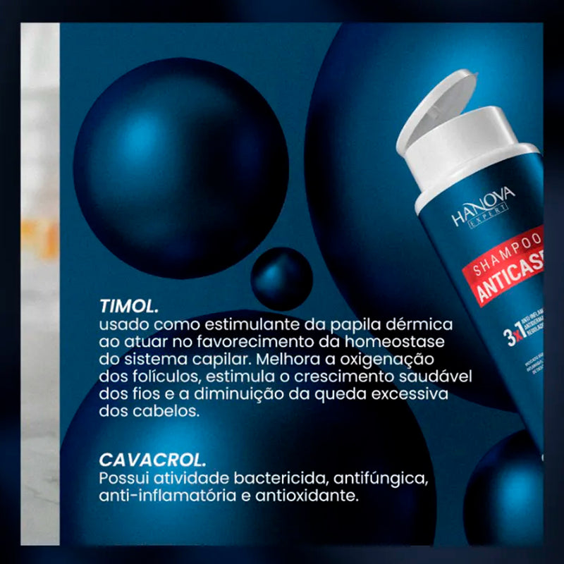 Kit Shampoo 300ml + Tônico Anticaspa Hanova Expert 50ml