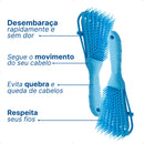 Escova Polvo Para Cabelo Cacheado Azul Profissional Beleza