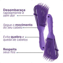 Escova Polvo Para Cabelo Cacheado Roxa Profissional Beleza