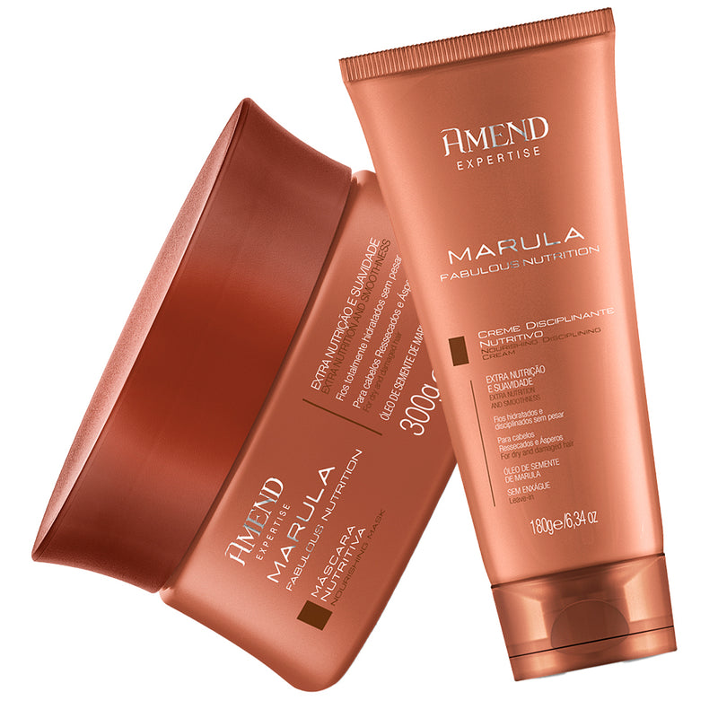 Kit Máscara + Creme Disciplinante Marula Fabulous Amend 180g