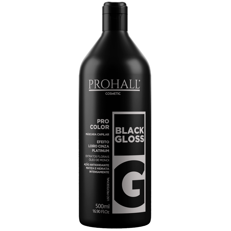 Máscara Matizador Loiro Cinza Black Gloss Prohall 500ml