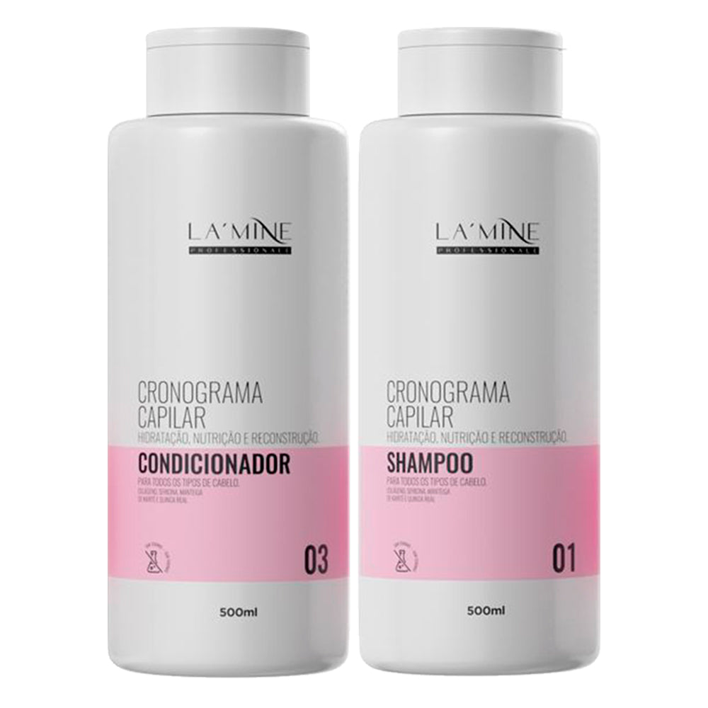 Kit Shampoo + Condicionador Cronograma Capilar Lamine 500ml