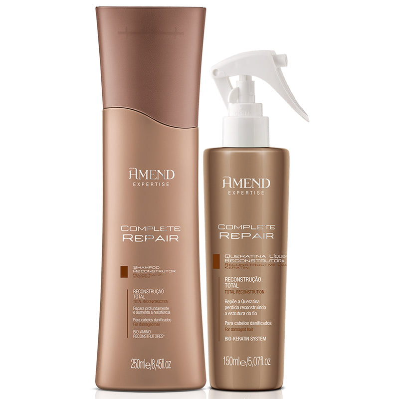 Kit Shampoo 250ml + Queratina Complete Repair Amend 140ml