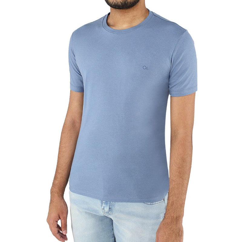 Camiseta Básica Slim Fit Gola Redonda Azul Royal Xg Ogochi