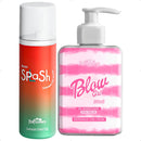 Kit Splash Mousse Para Massagem 50ml + Gel Beijável Blow Girl Hot Flowers 320ml
