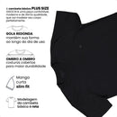 Camiseta Básica Plus Size Gola Redonda Preta G3 Ogochi