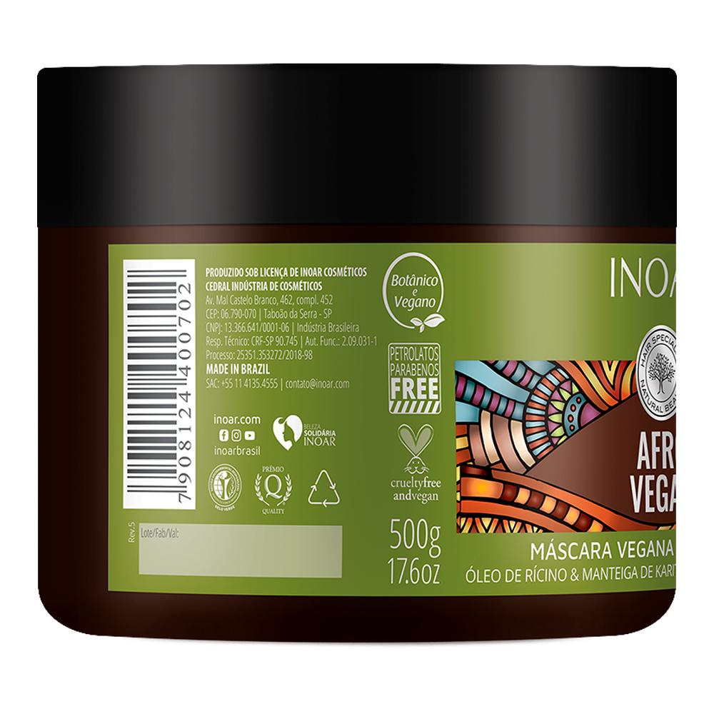 Kit Cachos Afro Vegan Shampoo 300ml + Máscara Inoar 500g