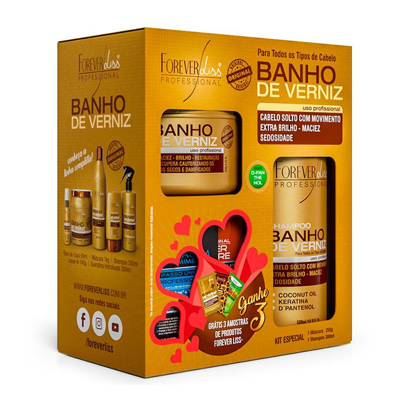 Forever Liss Semi Definitiva 3d 2x900ml + Kit Especial Banho De Verniz