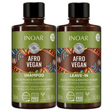 Kit Shampoo + Leave-in Para Cachos Inoar Afro Vegan 300ml