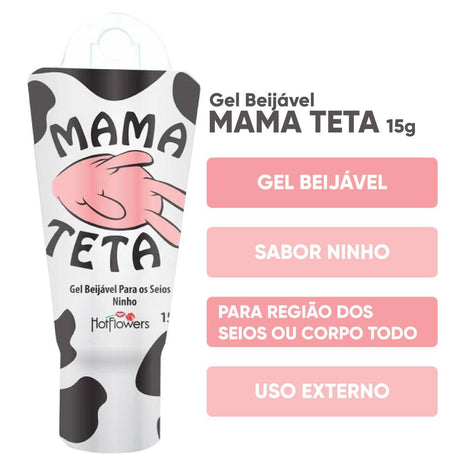 Gel Beijável Mama Teta Sabor Leite Ninho Hotflowers 15g