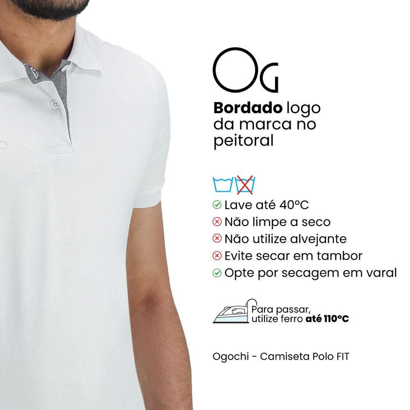 Camiseta Ogochi Polo Básica Branca Masculina M