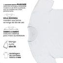 Camiseta Básica Plus Size Gola Redonda Branca G3 Ogochi