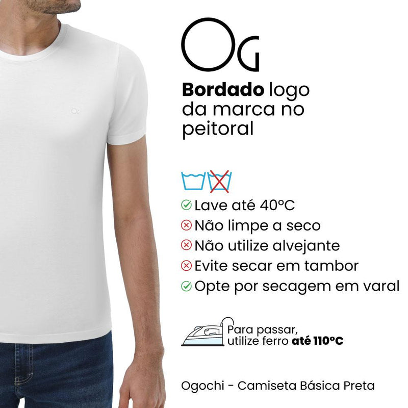 Camiseta Básica Slim Fit Gola Redonda Branca G Ogochi