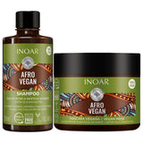 Kit Cachos Afro Vegan Shampoo 300ml + Máscara Inoar 500g