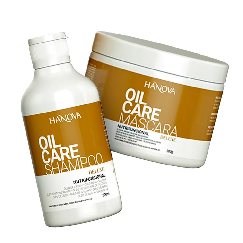 Kit Shampoo 300ml + Máscara Capilar Oil Care Hanova 300g