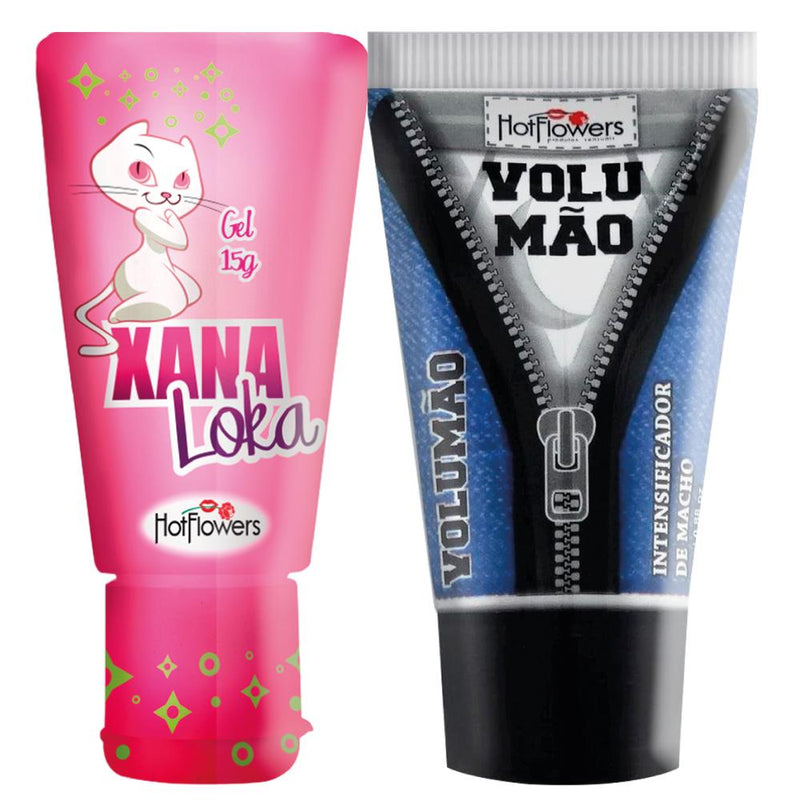 Kit Lubrificante Volumão + Xana Loka Esquenta Vibra 15g