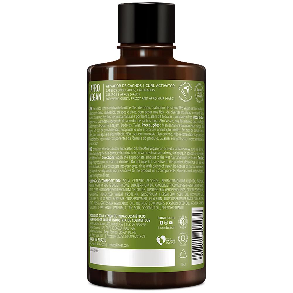 Ativador De Cachos Vegano Inoar Afro Vegan 300ml