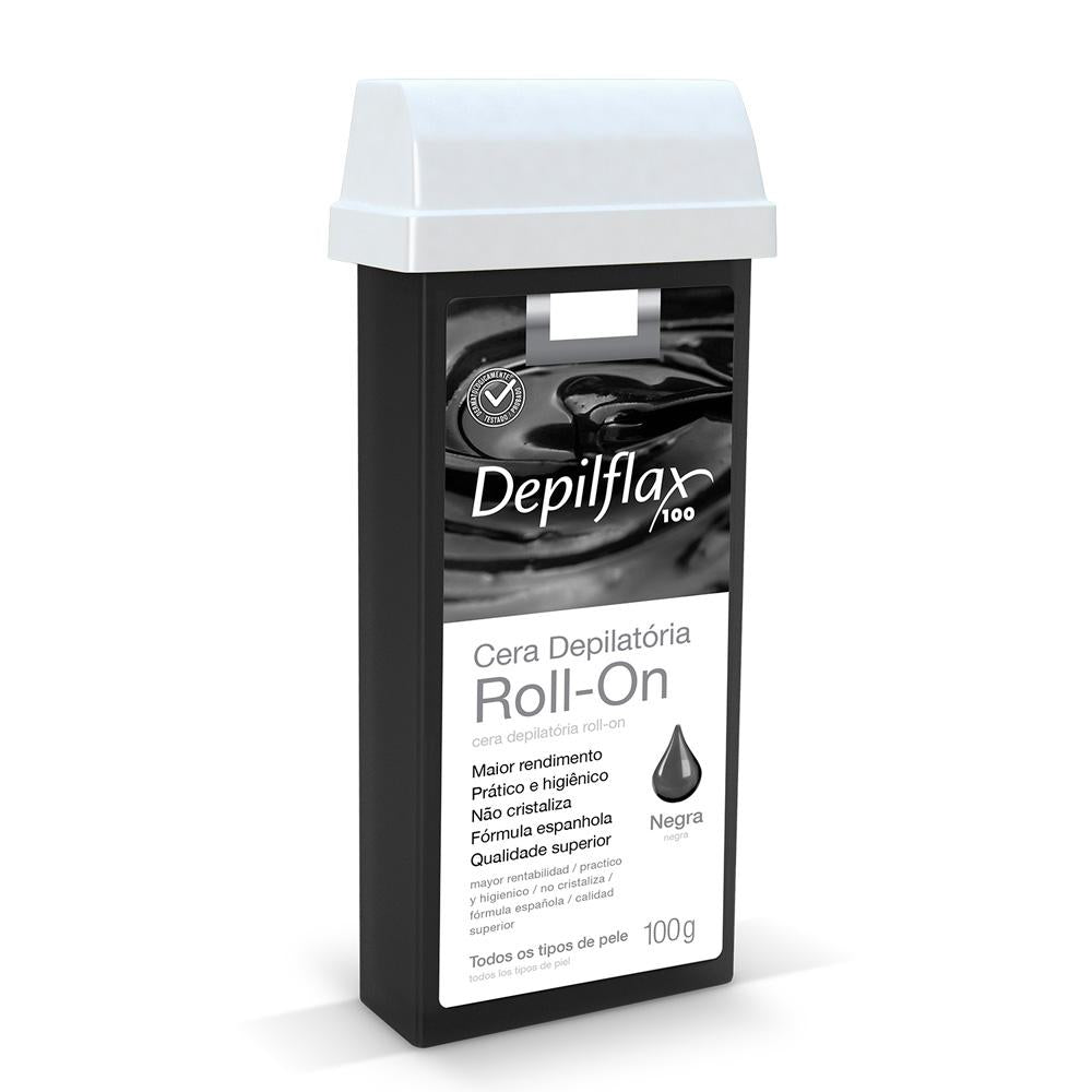 Refil Cera Depilatoria Roll On Negra Depilflax 100g