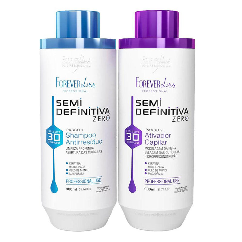 Forever Liss Semi Definitiva 3d 2x900ml + Kit Especial Banho De Verniz