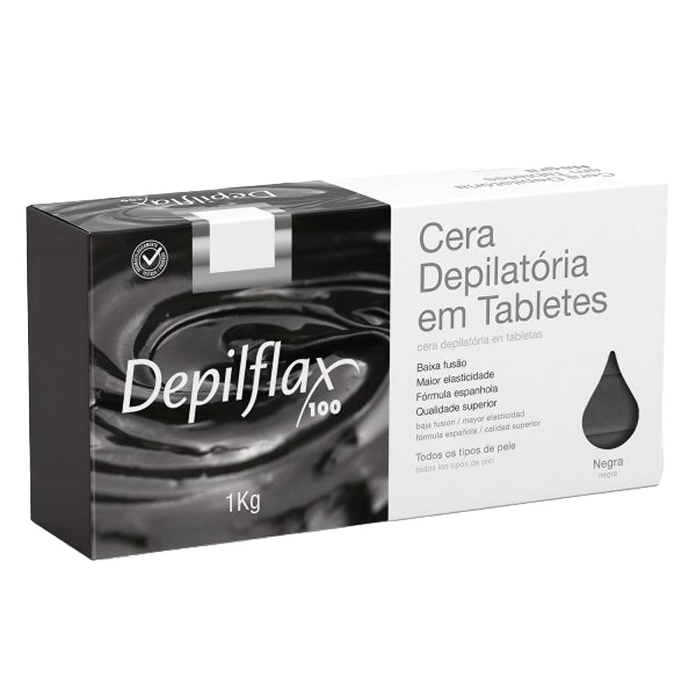 Cera Quente Depilatoria Negra Depilflax 1Kg