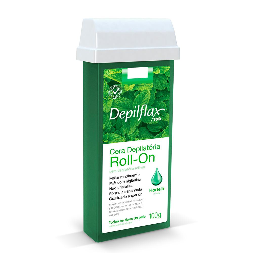 Refil Cera Depilatória Roll On Hortelã Depilflax 100g