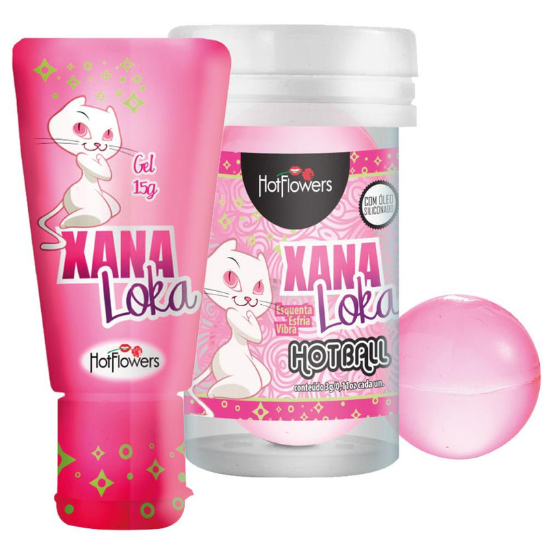 Kit Lubrificante Xana Loka Gel + Hot Ball Hotflowers