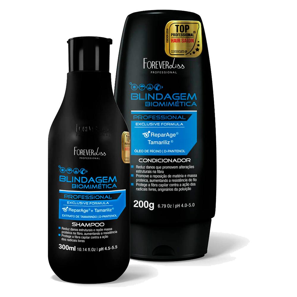 Kit Blindagem Shampoo + Condicionador Forever Liss 300ml